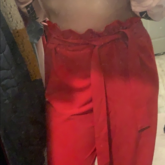Red Flowy Pants - Picture 2 of 2